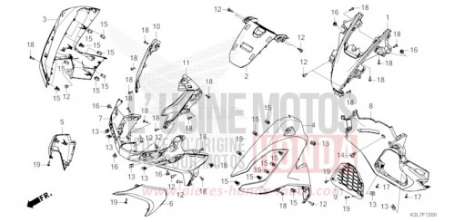 FRONT COVER/RADIATOR GRILLE ADV350AR de 2024